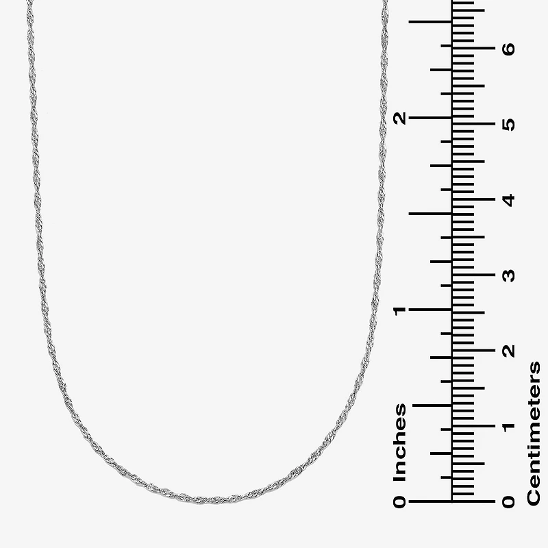 Womens 14K White Gold 16 Inch Singapore Chain Necklace