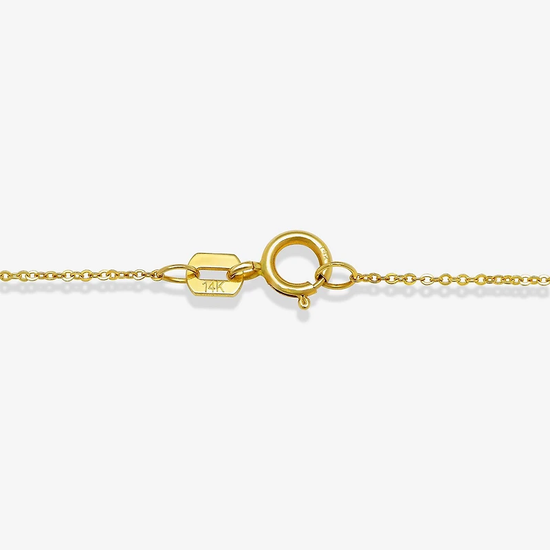 Womens 14K Gold Clover 18 Inch Pendant Necklace