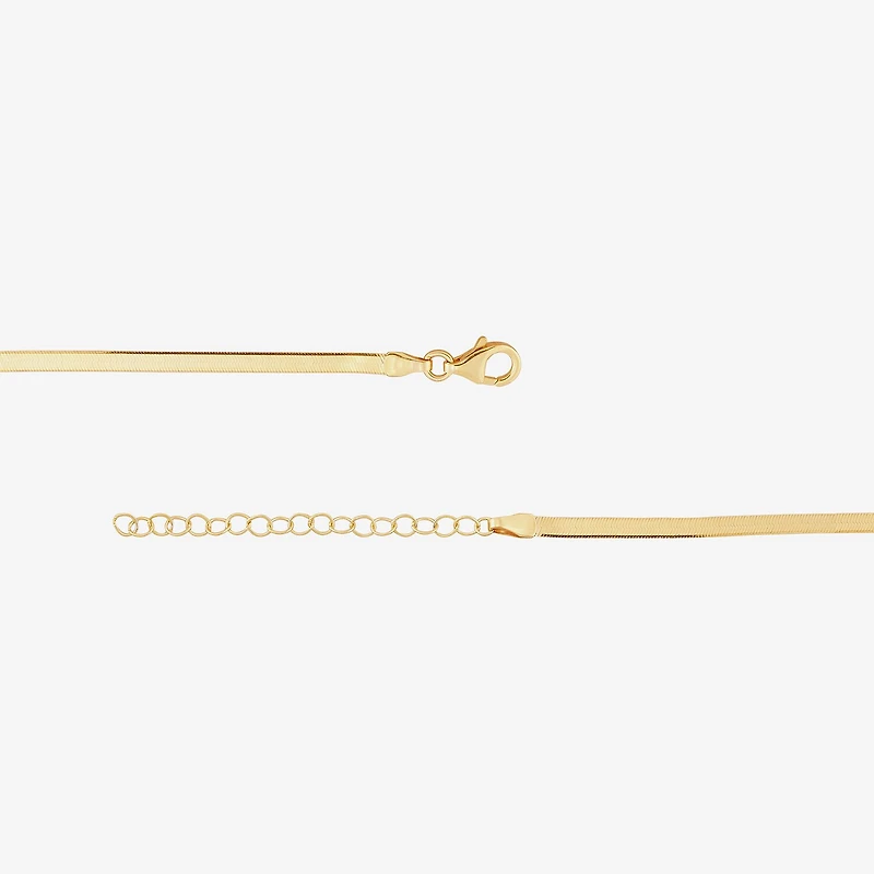 Mia Oro Womens 14K Gold 18 Inch Herringbone Chain Necklace