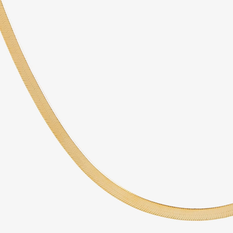 Mia Oro Womens 14K Gold 18 Inch Herringbone Chain Necklace