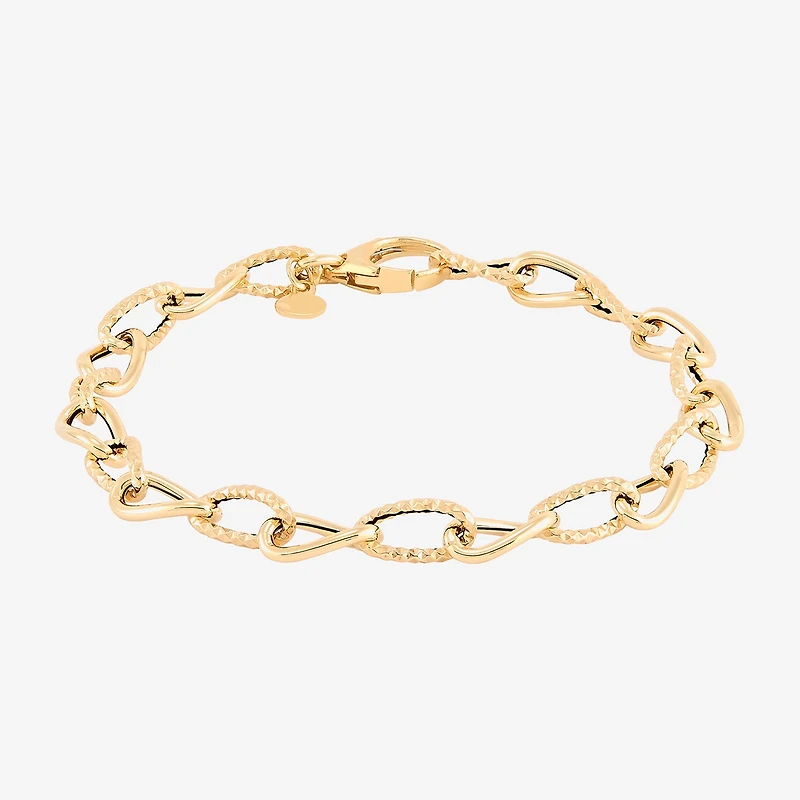 Mia Oro Womens 14K Gold 7.5 Inch Link Bracelet