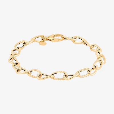 Mia Oro Womens 14K Gold 7.5 Inch Link Bracelet