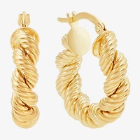 Mia Oro Womens 14K Gold 22mm Round Hoop Earrings