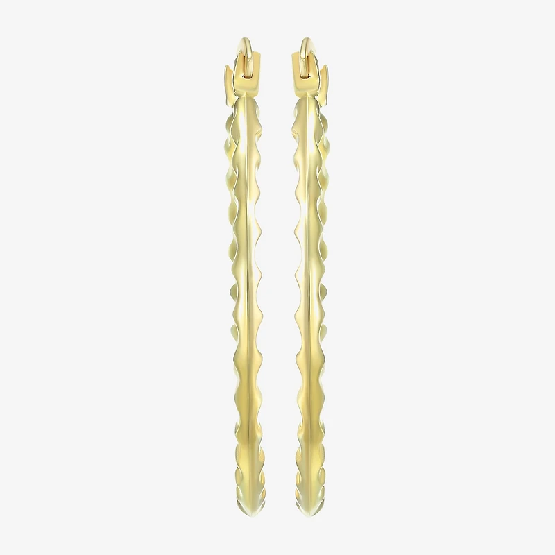 Womens 14K Gold 25mm Round Hoop Earrings