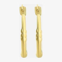 Womens 10K Gold 14mm Oval Hoop Earrings