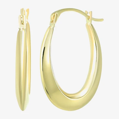 Womens 10K Gold 20mm Oval Hoop Earrings