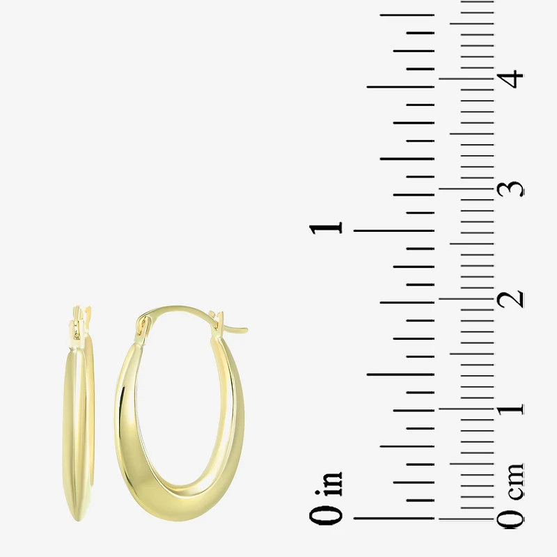 Womens 10K Gold 20mm Oval Hoop Earrings