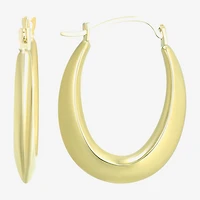 Womens 10K Gold 20mm Oval Hoop Earrings