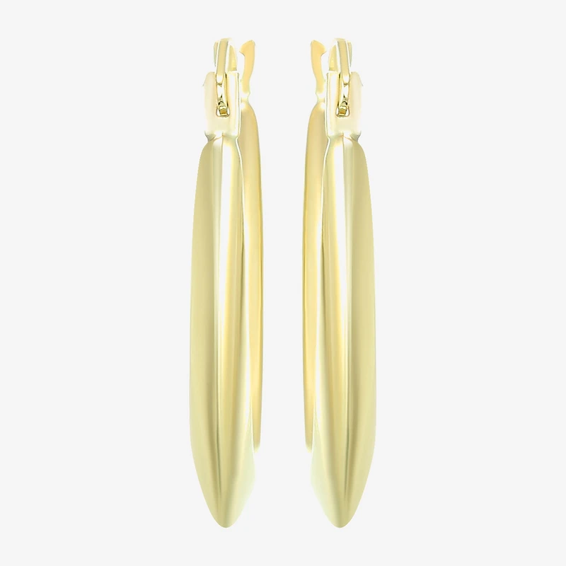 Womens 10K Gold 20mm Oval Hoop Earrings