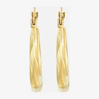 Womens 14K Gold 20mm Round Hoop Earrings