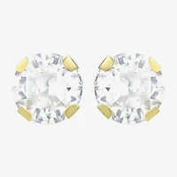 Cubic Zirconia 14K Gold 5mm Round Stud Earrings