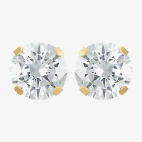 Cubic Zirconia 14K Gold 6mm Round Stud Earrings