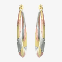 Womens 14K Tri-Color Gold 25mm Round Hoop Earrings