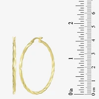 Womens 24K Gold Over Silver 40.8mm Round Hoop Earrings