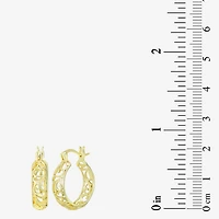 Womens 24K Gold Over Silver 18mm Round Hoop Earrings
