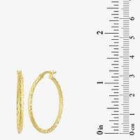 Womens 24K Gold Over Silver 30.5mm Round Hoop Earrings