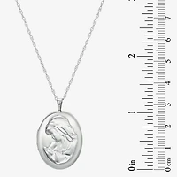 Womens Sterling Silver 18 Inch Locket Necklace