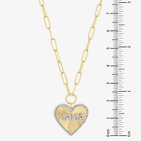 Limited Quantities! Mama" Womens 1/10 CT. T.W. Natural White Diamond 14K Gold Over Silver Heart 18 Inch Pendant Necklace