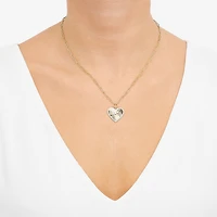 Limited Quantities! Mama" Womens 1/10 CT. T.W. Natural White Diamond 14K Gold Over Silver Heart 18 Inch Pendant Necklace