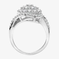 Diamond Blossom Womens 2 CT. T.W. Lab Grown White Sterling Silver Cluster Cocktail Ring