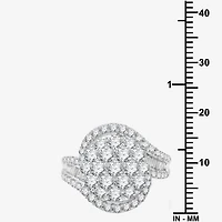 Diamond Blossom Womens 2 CT. T.W. Lab Grown White Sterling Silver Cluster Cocktail Ring