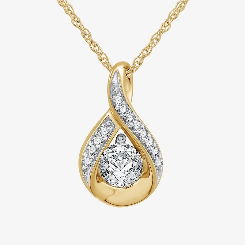 Womens 3/8 CT. T.W. Lab Grown White Diamond 14K Gold Over Silver Sterling Silver Infinity 18 Inch Pendant Necklace