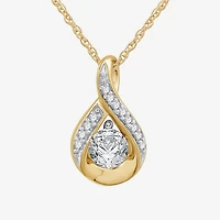 Womens 3/8 CT. T.W. Lab Grown White Diamond 14K Gold Over Silver Sterling Silver Infinity 18 Inch Pendant Necklace
