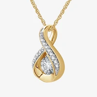 Womens 3/8 CT. T.W. Lab Grown White Diamond 14K Gold Over Silver Sterling Silver Infinity 18 Inch Pendant Necklace