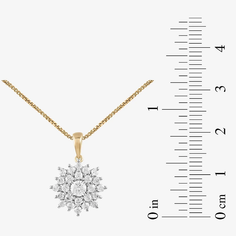 (H / I1-I2) Womens 1/2 CT. T.W. Lab Grown White Diamond 14K Gold Over Silver 18 Inch Pendant Necklace