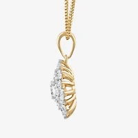 (H / I1-I2) Womens 1/2 CT. T.W. Lab Grown White Diamond 14K Gold Over Silver 18 Inch Pendant Necklace