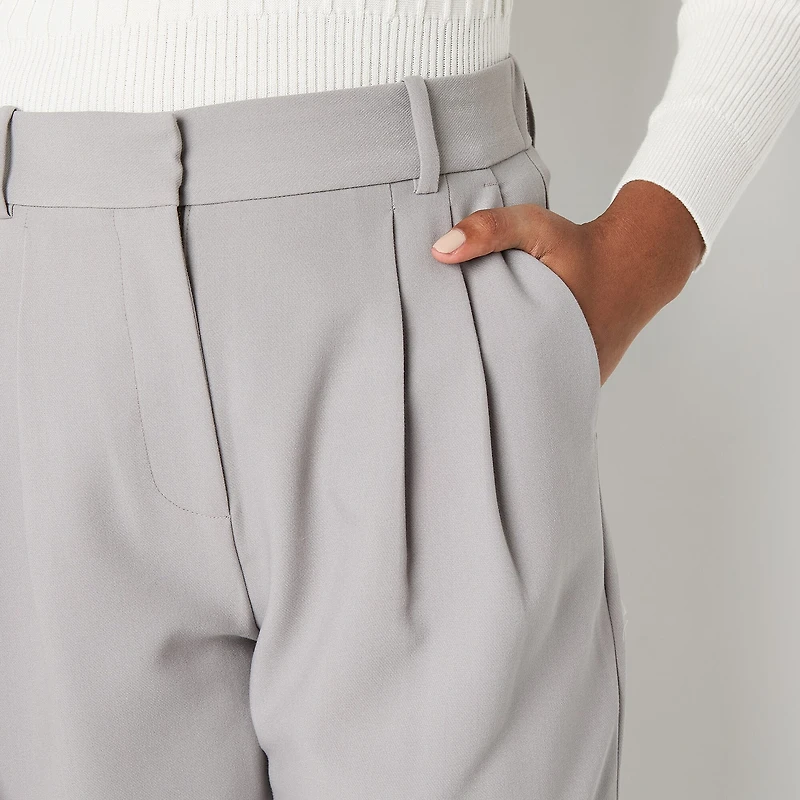 by&by Womens Juniors Wide Leg High Rise Trouser