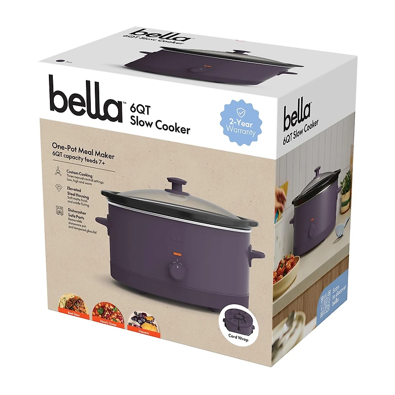 bella 6Qt Manual Slow Cooker, Fits-anywhere™ kitchenware