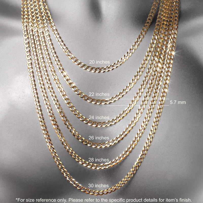 Made In Italy Mens 10K Yellow Gold 22" 6mm Semi-Solid Curb Chain Necklace