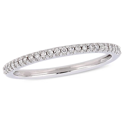 Womens 1/8 CT. T.W. Natural White Diamond 14K Gold Wedding Band