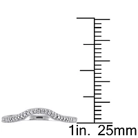 Womens 1/10 CT. T.W. Natural White Diamond Sterling Silver Curved Wedding Ring Enhancer