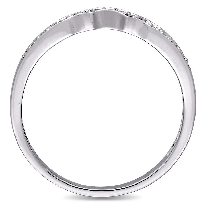 Womens 1/10 CT. T.W. Natural White Diamond 10K Gold Wedding Ring Enhancer
