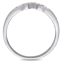 Womens 1/10 CT. T.W. Natural White Diamond 10K Gold Wedding Ring Enhancer