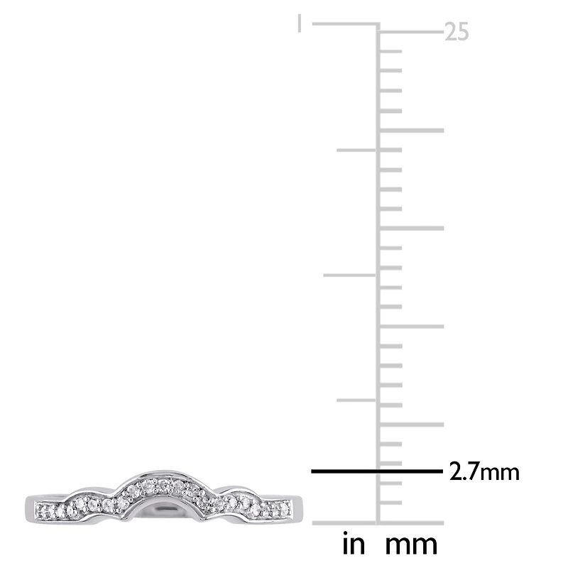 Womens 1/10 CT. T.W. Natural White Diamond 10K Gold Wedding Ring Enhancer
