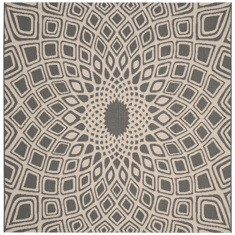 Safavieh Courtyard Collection Jacinth Geometric Indoor/Outdoor Square Area Rug