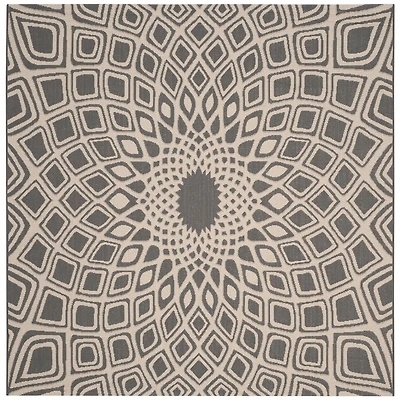 Safavieh Courtyard Collection Jacinth Geometric Indoor/Outdoor Square Area Rug