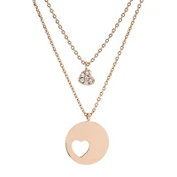 Sparkle Allure You & Me Mother And Daughter 2-pc. Cubic Zirconia 18K Rose Gold Over Brass 16 Inch Link Necklace Set