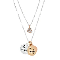 Sparkle Allure Womens Cubic Zirconia 10K Tri-Color Gold Over Brass 2-pc. Necklace Set