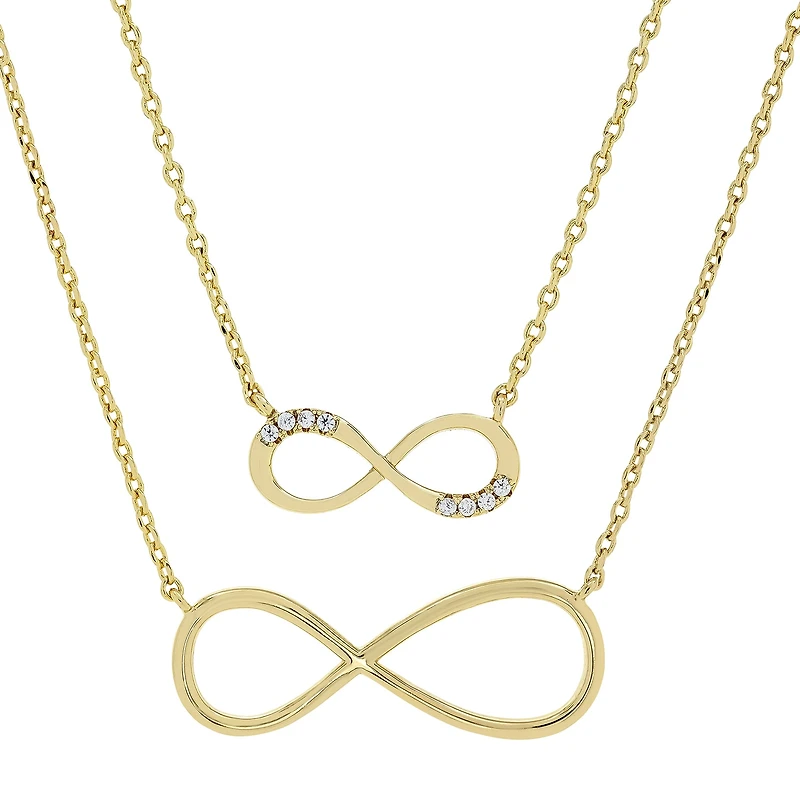 Sparkle Allure You & Me Mother And Daughter 2-pc. Cubic Zirconia 14K Gold Over Brass 16 Inch Link Necklace Set