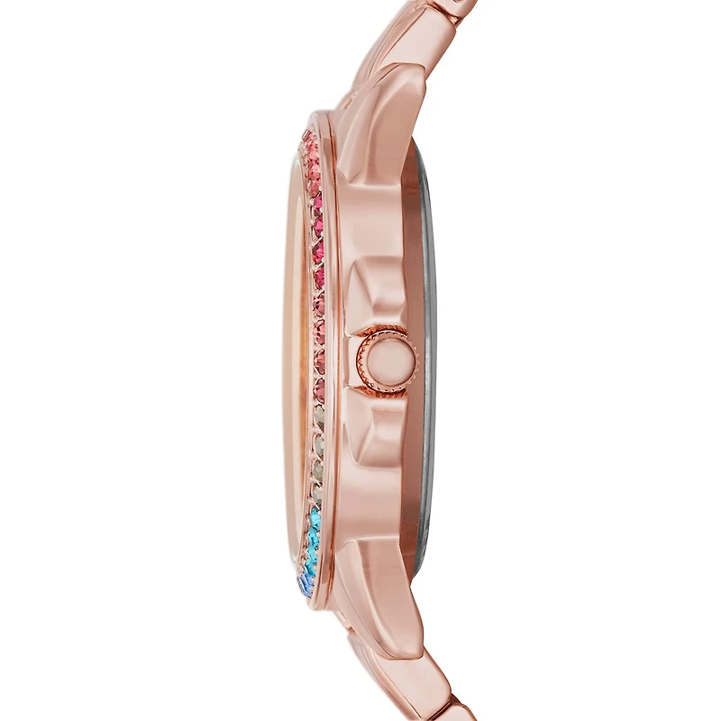 Geneva Ladies Womens Crystal Accent Rose Goldtone Bracelet Watch Fmdjm240