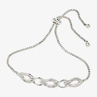 Sparkle Allure Womens Cubic Zirconia Bolo Bracelet
