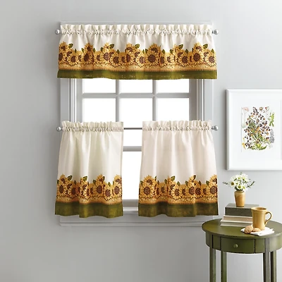 CHF Sunflower Garden 3-pc. Rod Pocket Window Tier