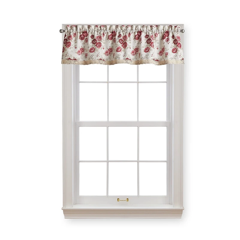 CHF Antique Rose Rod Pocket Tailored Valance