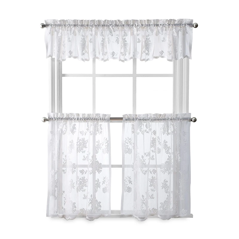 CHF Sibella Lace 2-pc. Rod Pocket Window Tier