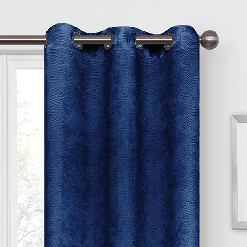 Regal Home Austin Grommet Top Embossed Blackout Set of 2 Curtain Panel