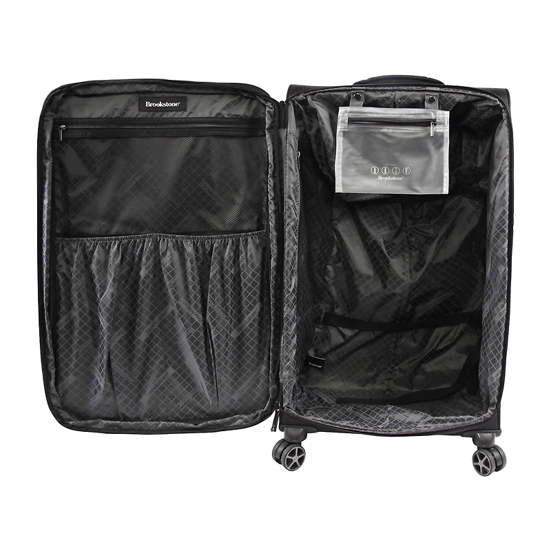 Brookstone Elswood 29 Inch Softside LIGHTWEIGHT Checked Spinner Luggage